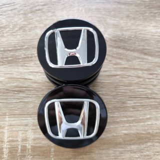 TAPABUJES HONDA 69mm NEGRO BRILLO Y EMBLEMA CROMO