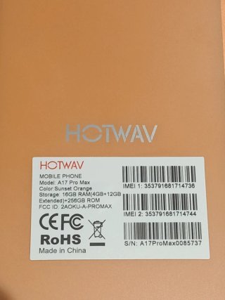 Hotwav A17 Pro Max 256GB Naranja