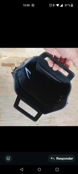 Bolso Uterqüe cuadros negro y gris