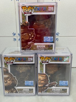 Lote 3 Funkos One Piece Bronce Brook Jinbe Franky