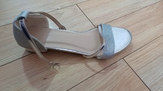 Sandalias Plata Brillantes Talla 41 (equiv. 40)