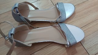 Sandalias Plata Brillantes Talla 41 (equiv. 40)