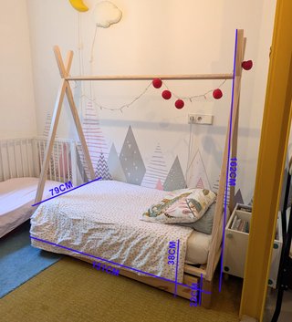 Cama tipi infantil 70*140cm con cajón.