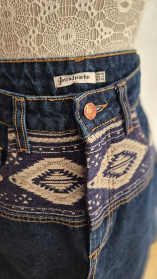 Falda vaquera Stradivarius étnica Talla S