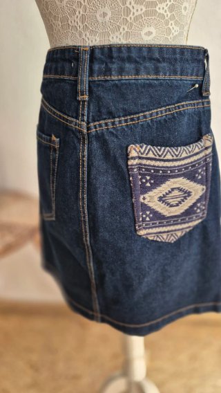 Falda vaquera Stradivarius étnica Talla S