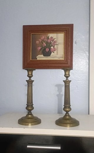 Candelabros Antiguos de Bronce
