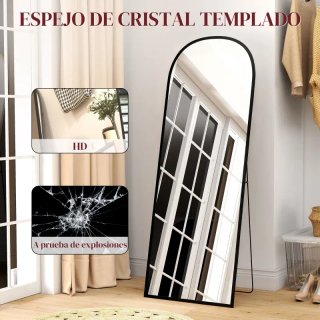 Specchio da Terra Intero Corpo Nero 60x165cm