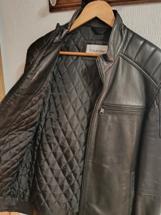 Chaqueta Cuero Calvin Klein Negra