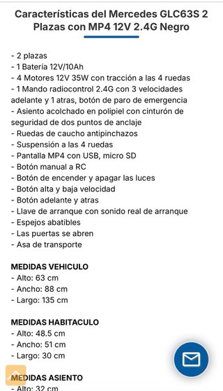 Coche Eléctrico Niños Mercedes GLC 63S 4x4