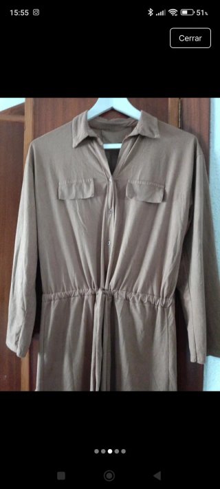 Vestido camisero marrón
