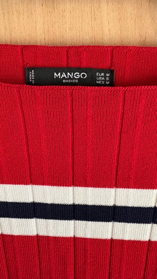 Jersey Mango Rayas Rojo Talla M nuevo