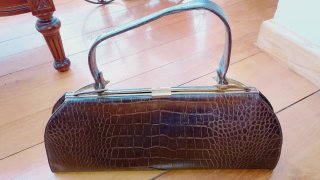Bolso Vintage Charmaine Montreal Cocodrilo Marrón