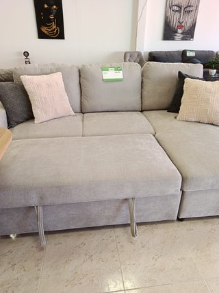 Sofá Cama Chaise Longue Gris 234cm