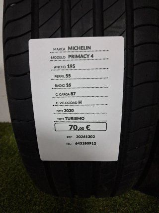 195 55 16 87H MICHELIN PRIMACY 4