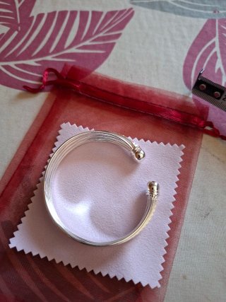 Pulsera esclava plata aros