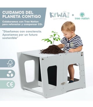 Torre Montessori Convertibile Grigia