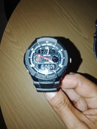 Reloj Deportivo SANDA Dual Time Negro/Plata