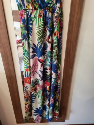 Vestido largo Desigual estampado tropical