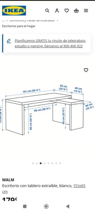 Escritorio Ikea MALM Negro