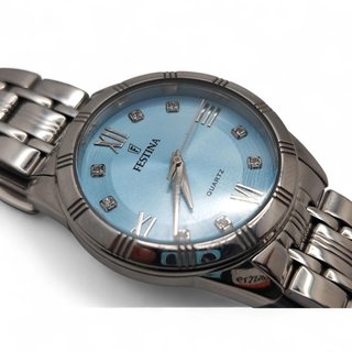 RELOJ FESTINA F16940 ESFERA AZUL CORREA ACERO *DETALLE EN CRISTAL*