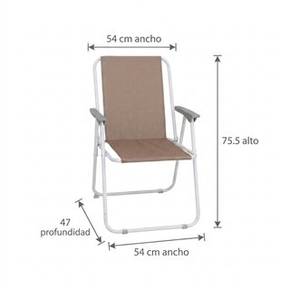 Pack 4 Sillas Playa Jardín Plegable 54x47x75,5 Cm