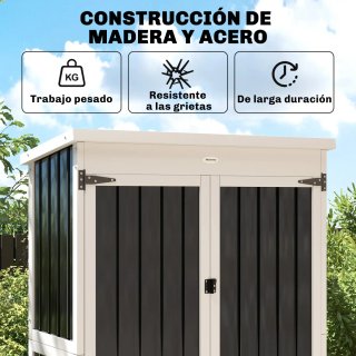 Caseta Jardín Acero y Madera 94x43x166cm