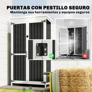 Caseta Jardín Acero y Madera 94x43x166cm