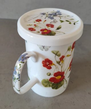 Tazza tisaniera Easy Life con decori floreali