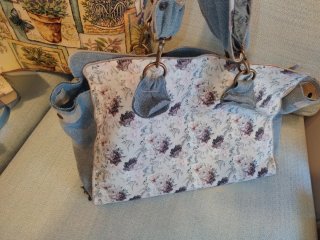Borsa in cotone floreale