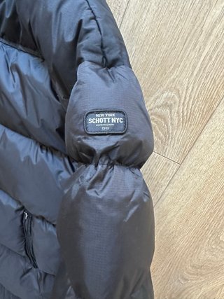 Abrigo Schott Plumas Negro Talla XL nuevo 100%