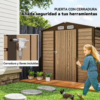 Caseta Jardín Metálica 190x131x188 cm