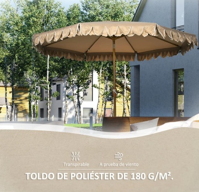 Sombrilla Jardín Beige Ø264x240 cm