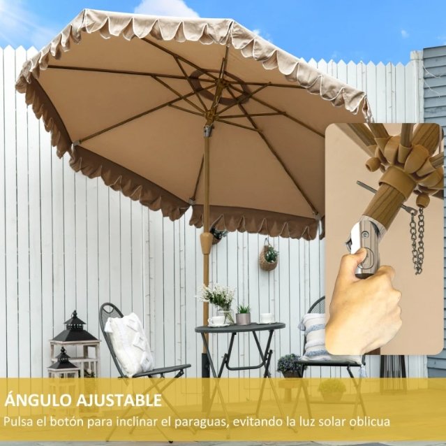 Sombrilla Jardín Beige Ø264x240 cm