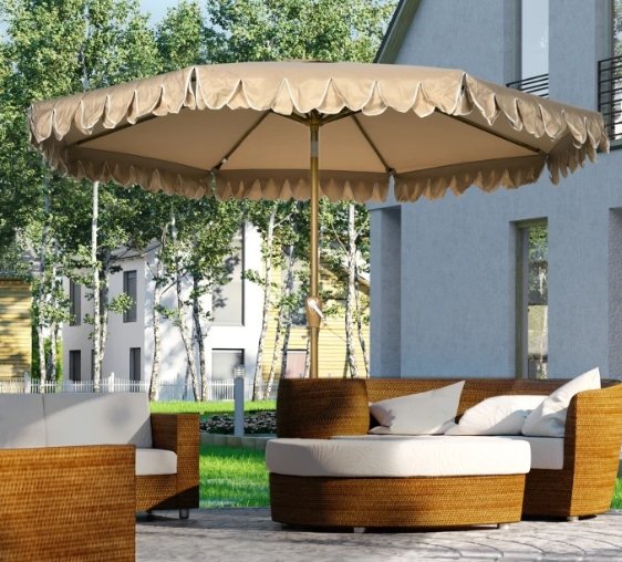 Sombrilla Jardín Beige Ø264x240 cm
