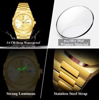 Reloj Poedagar Dorado Hombre