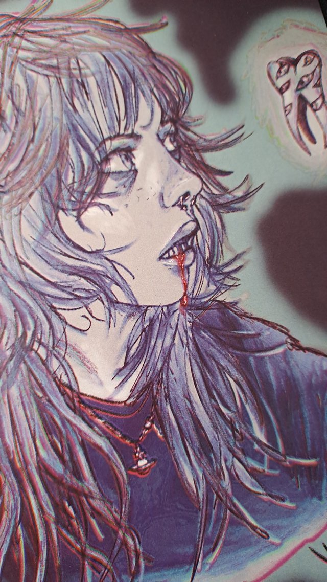 Print Demonio Dientes Arte Oscuro