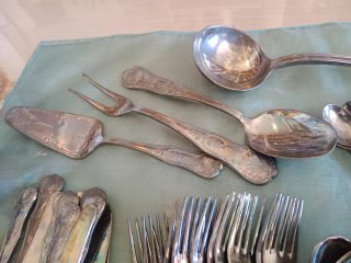 Cubertería Plata 800 Antigua 76 Piezas