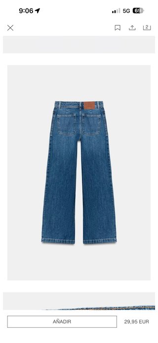 Pantalón vaquero Zara Culotte Tiro Alto