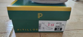 Zapatos Pitillos Beige/Oro Talla 38