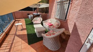 Conjunto de mimbre para exterior