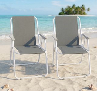 Pack 4 Sillas Playa Jardín Plegable 54x47x75,5 Cm