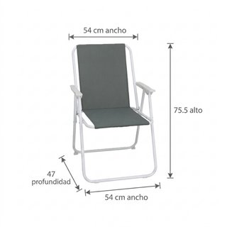 Pack 4 Sillas Playa Jardín Plegable 54x47x75,5 Cm