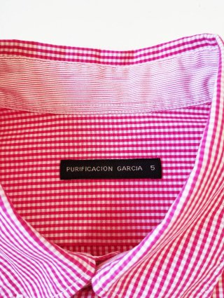 Camisa Purificación García cuadros vichy rosa