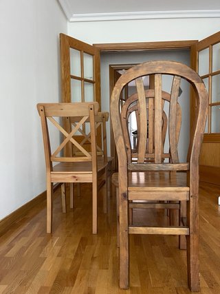 Conjunto 5 sillas de madera para comedor