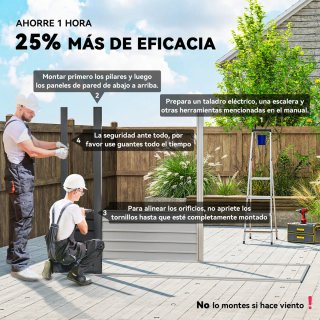 Caseta Jardín Exterior 2,7m² 249x121x183cm