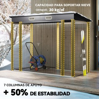 Caseta Jardín Exterior 2,7m² 249x121x183cm