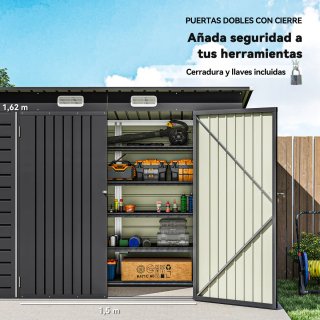 Caseta Jardín Exterior 2,7m² 249x121x183cm