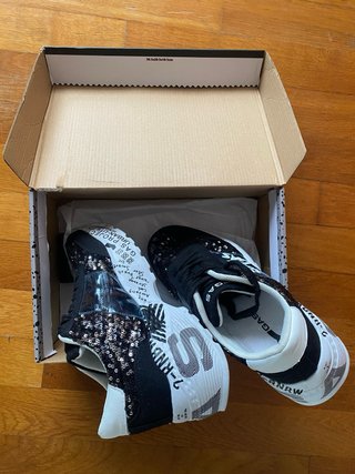 Scarpe Rainbow Donna Nero/Argento