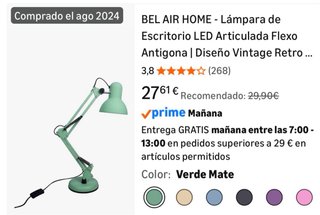 Flexo de escritorio verde
