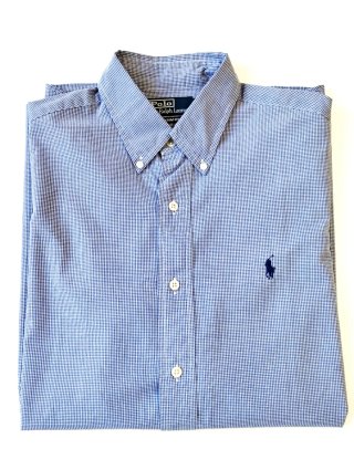 Camisa Ralph Lauren cuadros azul y blanco